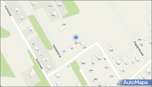 Hipolitów, Jaworowa, 90, mapa Hipolitów