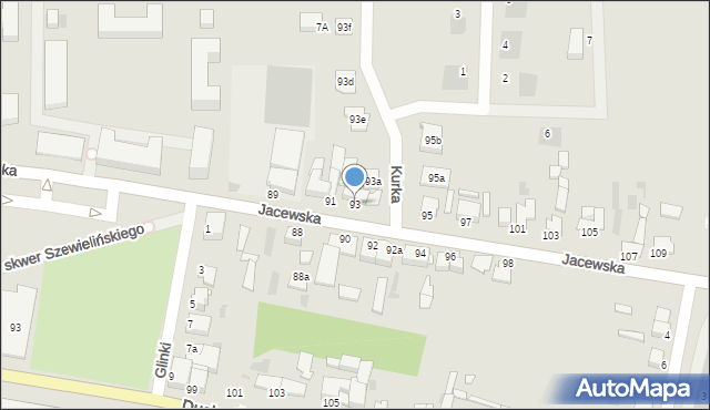 Inowrocław, Jacewska, 93, mapa Inowrocławia