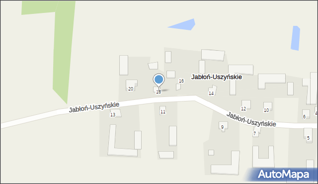 Jabłoń-Uszyńskie, Jabłoń-Uszyńskie, 18, mapa Jabłoń-Uszyńskie