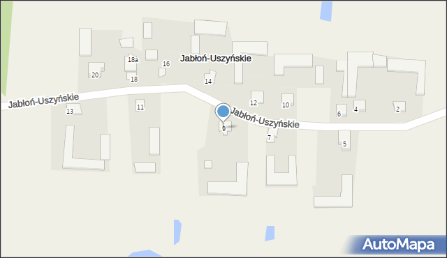 Jabłoń-Uszyńskie, Jabłoń-Uszyńskie, 9, mapa Jabłoń-Uszyńskie