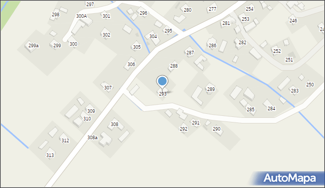 Jabłonica Polska, Jabłonica Polska, 293, mapa Jabłonica Polska