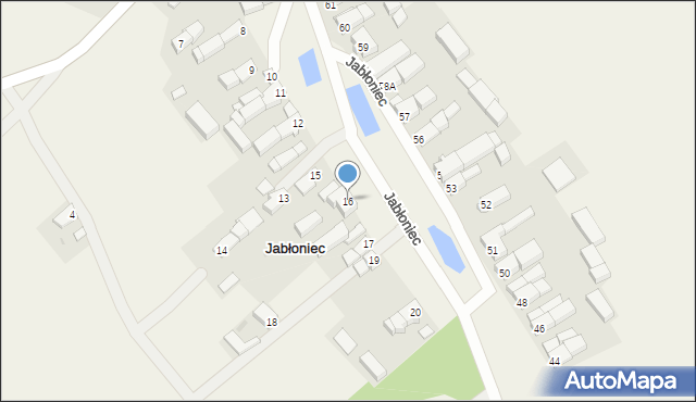 Jabłoniec, Jabłoniec, 16, mapa Jabłoniec