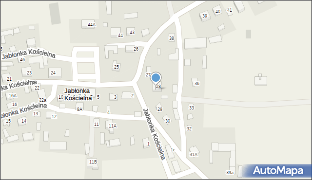 Jabłonka Kościelna, Jabłonka Kościelna, 28A, mapa Jabłonka Kościelna