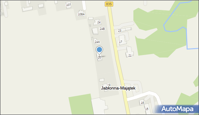 Jabłonna-Majątek, Jabłonna-Majątek, 20, mapa Jabłonna-Majątek