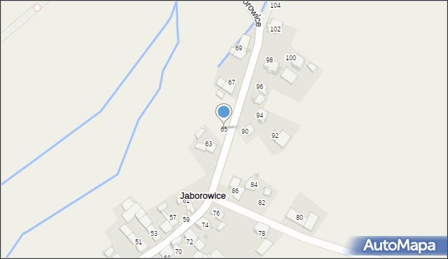 Jaborowice, Jaborowice, 65, mapa Jaborowice