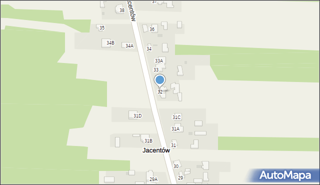 Jacentów, Jacentów, 32, mapa Jacentów