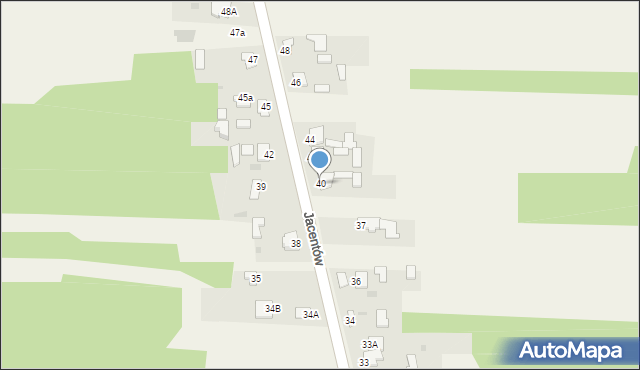Jacentów, Jacentów, 40, mapa Jacentów