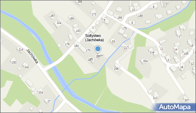 Jachówka, Jachówka, 280, mapa Jachówka