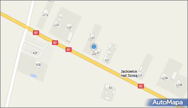 Jackowice, Jackowice, 121, mapa Jackowice