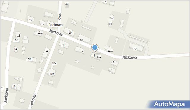 Jackowo, Jackowo, 8/2, mapa Jackowo