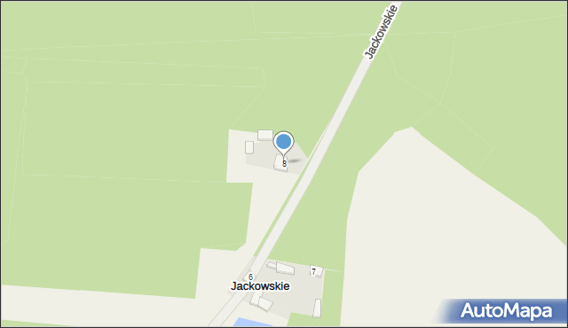 Jackowskie, Jackowskie, 8, mapa Jackowskie