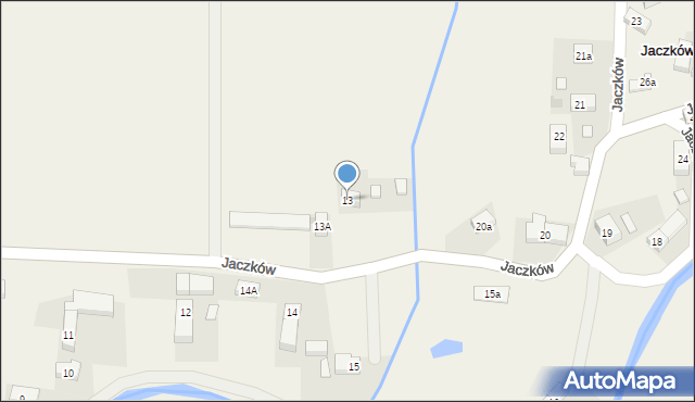 Jaczków, Jaczków, 13, mapa Jaczków