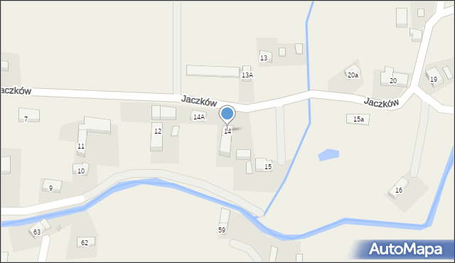 Jaczków, Jaczków, 14, mapa Jaczków