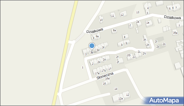 Jaczów, Jaśminowa, 3b, mapa Jaczów