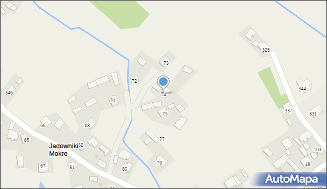 Jadowniki Mokre, Jadowniki Mokre, 74, mapa Jadowniki Mokre