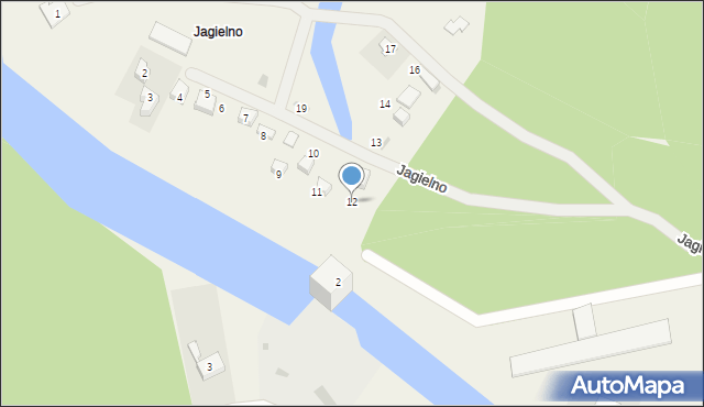 Jagielno, Jagielno, 12, mapa Jagielno