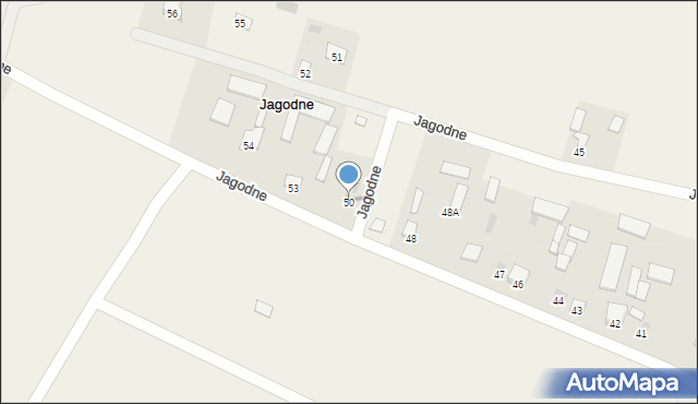 Jagodne, Jagodne, 50, mapa Jagodne