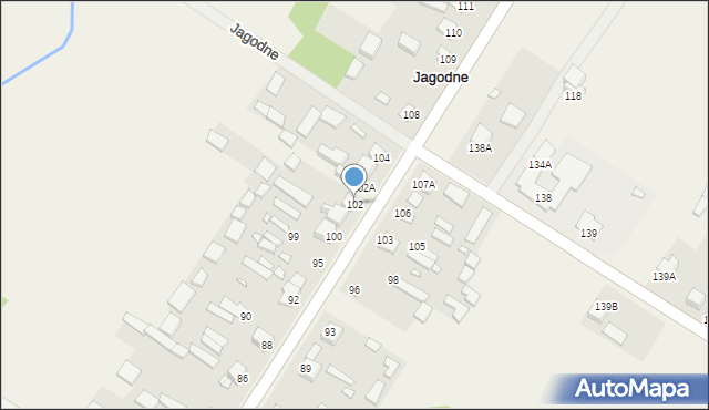 Jagodne, Jagodne, 102, mapa Jagodne