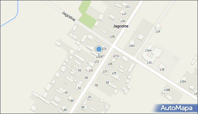 Jagodne, Jagodne, 102A, mapa Jagodne