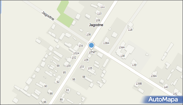 Jagodne, Jagodne, 107A, mapa Jagodne