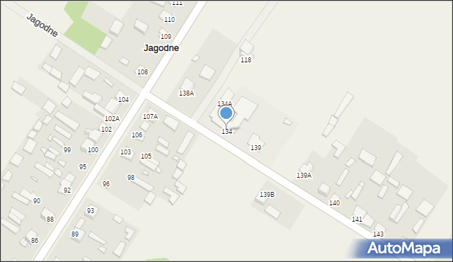 Jagodne, Jagodne, 134, mapa Jagodne