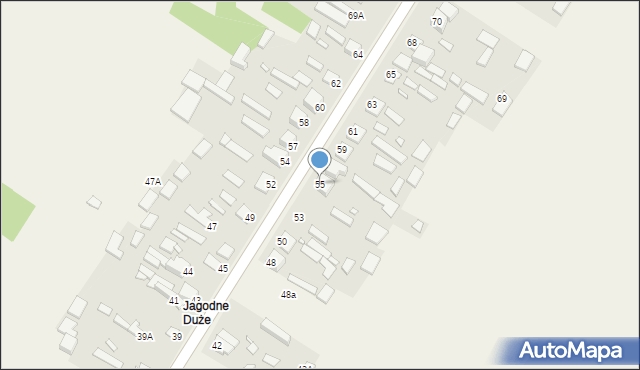 Jagodne, Jagodne, 55, mapa Jagodne