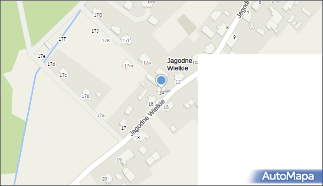 Jagodne Wielkie, Jagodne Wielkie, 14, mapa Jagodne Wielkie