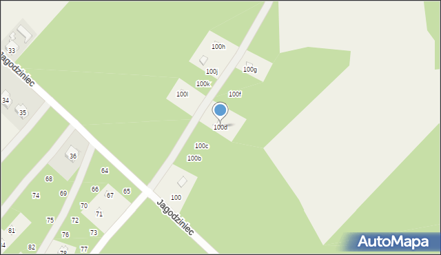 Jagodziniec, Jagodziniec, 100d, mapa Jagodziniec