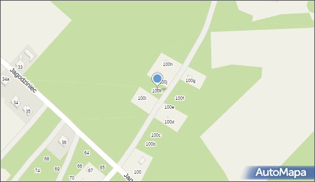 Jagodziniec, Jagodziniec, 100k, mapa Jagodziniec