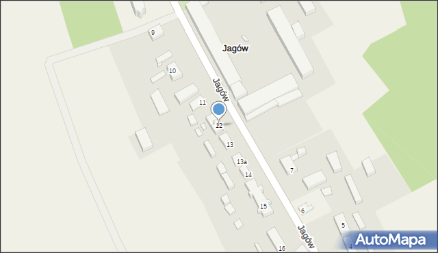 Jagów, Jagów, 12, mapa Jagów