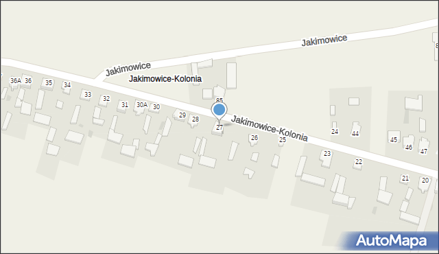 Jakimowice-Kolonia, Jakimowice-Kolonia, 27, mapa Jakimowice-Kolonia