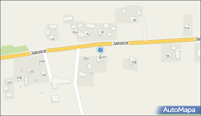 Jaksice, Jaksice, 62, mapa Jaksice