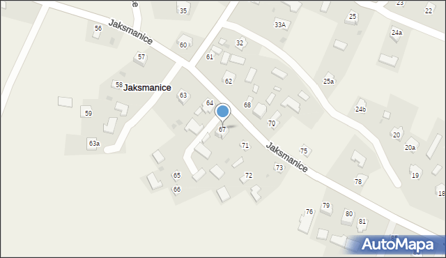 Jaksmanice, Jaksmanice, 67, mapa Jaksmanice