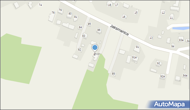 Jaksmanice, Jaksmanice, 87, mapa Jaksmanice