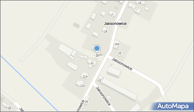 Jaksonowice, Jaksonowice, 20, mapa Jaksonowice