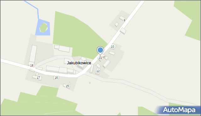 Jakubikowice, Jakubikowice, 11, mapa Jakubikowice