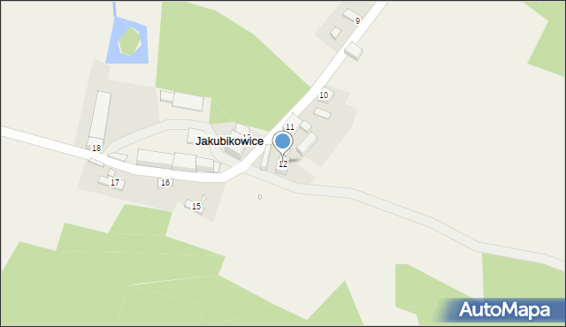Jakubikowice, Jakubikowice, 12, mapa Jakubikowice