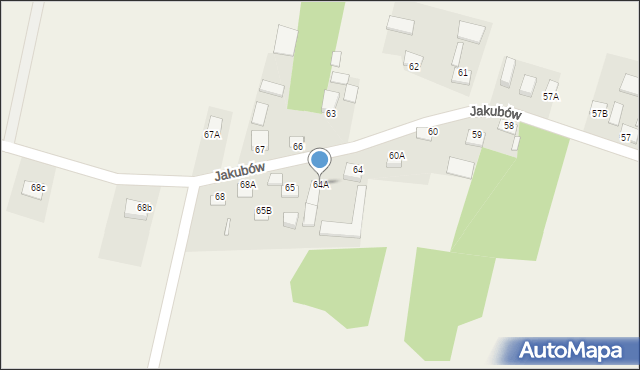 Jakubów, Jakubów, 64A, mapa Jakubów