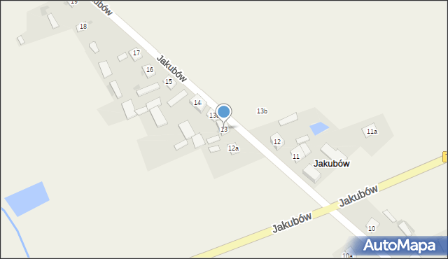 Jakubów, Jakubów, 13, mapa Jakubów