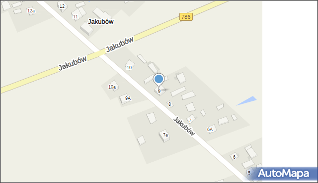 Jakubów, Jakubów, 9, mapa Jakubów