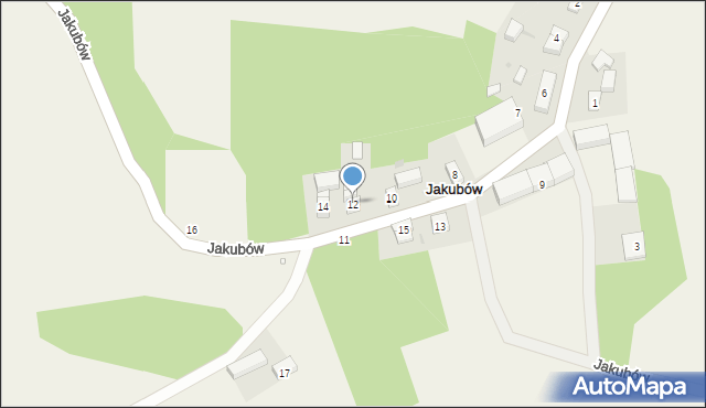 Jakubów, Jakubów, 12, mapa Jakubów