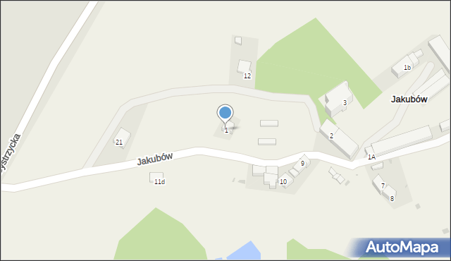 Jakubów, Jakubów, 1, mapa Jakubów