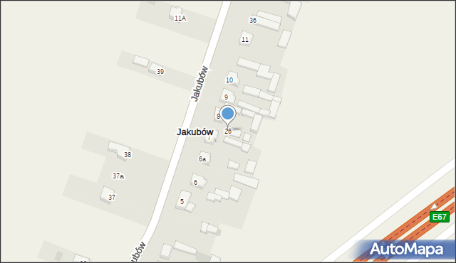 Jakubów, Jakubów, 26, mapa Jakubów