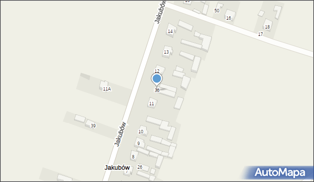 Jakubów, Jakubów, 36, mapa Jakubów