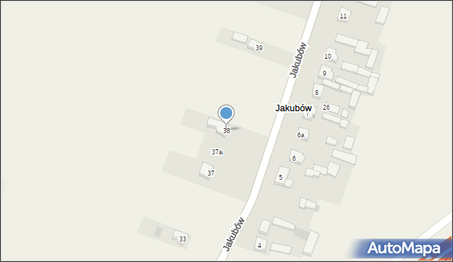 Jakubów, Jakubów, 38, mapa Jakubów