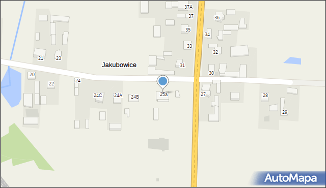 Jakubowice, Jakubowice, 25a, mapa Jakubowice