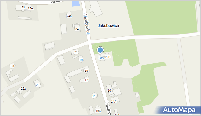 Jakubowice, Jakubowice, 20A, mapa Jakubowice