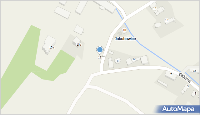 Jakubowice, Jakubowice, 13, mapa Jakubowice