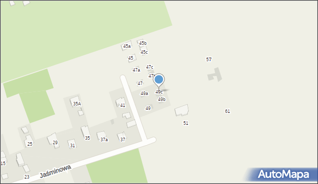 Jakubowice Konińskie-Kolonia, Jaśminowa, 49c, mapa Jakubowice Konińskie-Kolonia