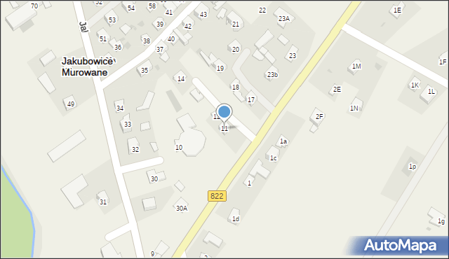 Jakubowice Murowane, Jakubowice Murowane, 11, mapa Jakubowice Murowane
